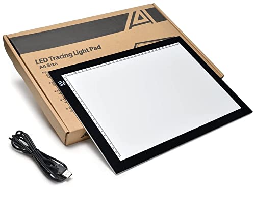 LED Leuchttisch A3 für 5D Diamond Painting Zubehör Einstellbare Helligkeit und Speicher-Touch-Taste Diamant Painting Lichtplatten 5mm Ultradünne Zeichenbrett Led Licht Pad A3 mit USB-Kabel und Skala von XUANYU