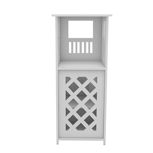 XUANYU 4 Ebenen, kleine Säule, Badezimmerschrank, klein, Aufbewahrungsschrank für Toilette, Toilettenpapier, Möbel, Toilettenpapierhalter, weiß, 24 x 22 x 55,5 cm von XUANYU