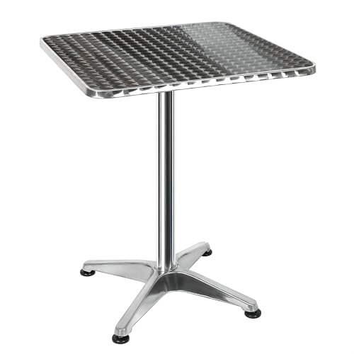 XUANYU φ60 cm quadratischer Küchentisch, Höhe 70/110 cm, hoher Esstisch für 4 Personen, Bistro-/Esstische/Wohnzimmer (Silber φ60 x 70/110 cm) von XUANYU