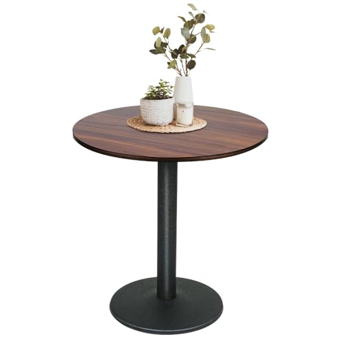 XUANYU φ60 cm runder Küchentisch, Höhe 72 cm, Esstisch für 4 Personen, Bistro-/Esstische/Wohnzimmer (braun-schwarz φ60 x 72 cm) von XUANYU