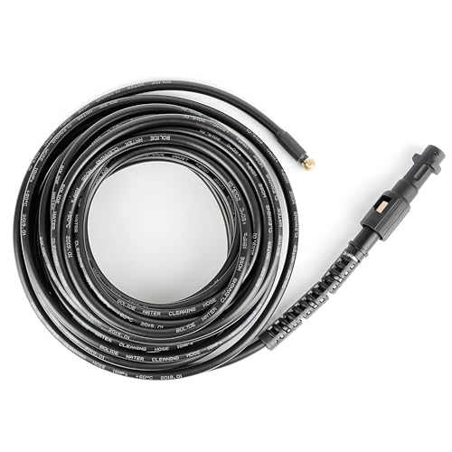 XUANYU Abflussschlauch, 15 m, 18 Mpa, Hochdruckreinigungsschlauch, 15 m, kompatibel mit Kärcher, Sprühkopf aus Kupfer + Verdrehschutz, für Abflüsse, Schocks, Autowäsche XUANYU Abflussschlauch, 15 m, 18 Mpa, Hochdruckreinigungsschlauch, 15 m, kompatibel mit Kärcher, Sprühkopf aus Kupfer + Verdrehschutz, für Abflüsse, Schocks, Autowäsche von XUANYU