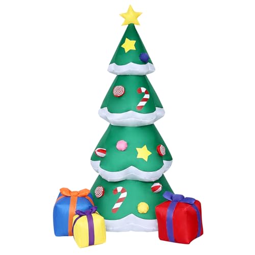 XUANYU Aufblasbare Weihnachtsdekoration, aufblasbar, für den Außenbereich, wasserdicht IP44, für Garten, Hof, Party, Außenbereich (grün, Höhe 210 cm, Weihnachtsbaum) von XUANYU