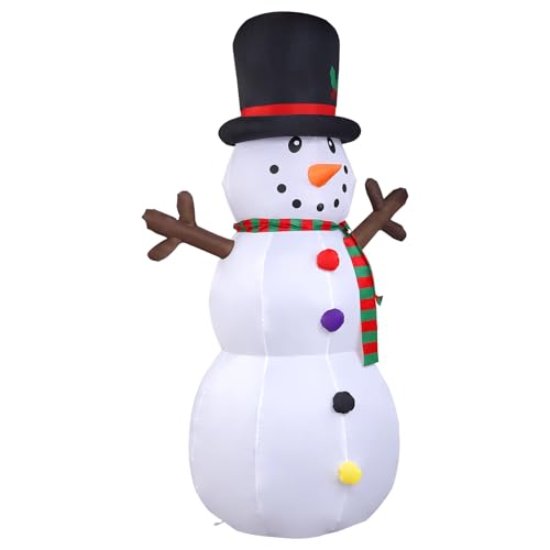 XUANYU Aufblasbare Weihnachtsdekoration, aufblasbar, für den Außenbereich, wasserdicht IP44, für Garten, Hof, Party, Außenbereich (weiß, Höhe 240 cm, Schneemann) von XUANYU