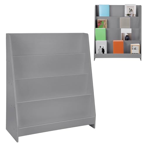 XUANYU Bücherregal aus Holz für Kinder, Bücherregal zur Aufbewahrung von Spielzeug / Buch, kleines Montessorianisches Bücherregal mit 4 Ebenen, grau, 77 x 30 x 88 cm XUANYU Bücherregal aus Holz für Kinder, Bücherregal zur Aufbewahrung von Spielzeug / Buch, kleines Montessorianisches Bücherregal mit 4 Ebenen, grau, 77 x 30 x 88 cm von XUANYU