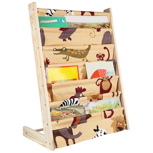 XUANYU Bücherregal aus Holz und Stoff für Kinder, 6 Ebenen, Bücherregal zur Aufbewahrung von Spielzeug / Buch, kleines Montessorianisches Bücherregal, Holz, 60 x 30 x 80 cm XUANYU Bücherregal aus Holz und Stoff für Kinder, 6 Ebenen, Bücherregal zur Aufbewahrung von Spielzeug / Buch, kleines Montessorianisches Bücherregal, Holz, 60 x 30 x 80 cm von XUANYU