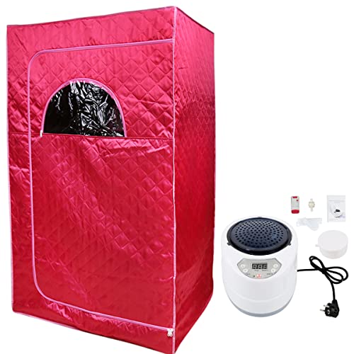 XUANYU Dampfsauna tragbar 80 × 100 × 170 cm mit Dampfgeneratoren 2 l, Saunakabine für zu Hause, wasserdicht, persönliche Sauna-SPA komplett des Körpers (rot) von XUANYU