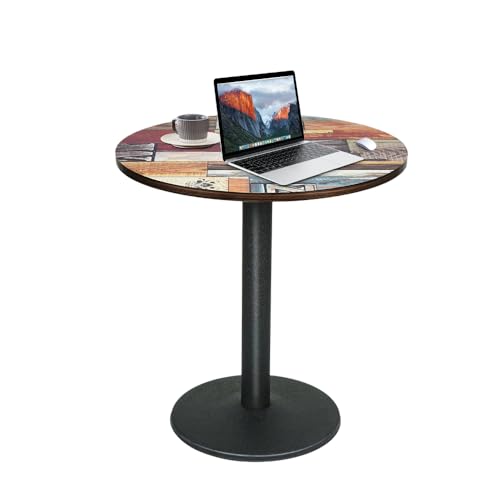 XUANYU Esstisch für 4 Personen, φ60 cm, Küchentisch, Bistro-/Esstische/Wohnzimmer (braun-schwarz, φ60 x 72 cm, Holzboden, rund) von XUANYU