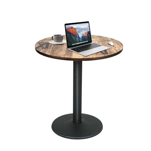 XUANYU Esstisch für 4 Personen, φ60 cm, Küchentisch, Bistro-/Esstische/Wohnzimmer (braun-schwarz, φ60 x 72 cm, römische Zahlen, rund) von XUANYU