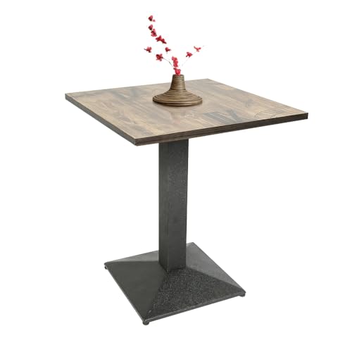 XUANYU Esstisch für 4 Personen, φ60 cm, Küchentisch, Bistro-/Esstische/Wohnzimmer (braun-schwarz, φ60 x 75 cm, römische Zahlen, quadratisch) von XUANYU