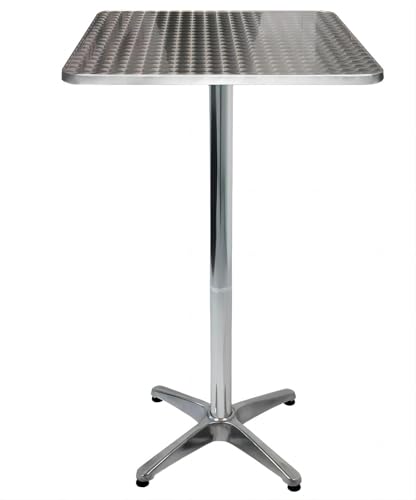 XUANYU Esstisch für 4 Personen, φ60 cm, Stehtisch, Bar-/Bistro-/Esstisch/Wohnzimmer (Silber φ60 x 70/110 cm, quadratisch) von XUANYU