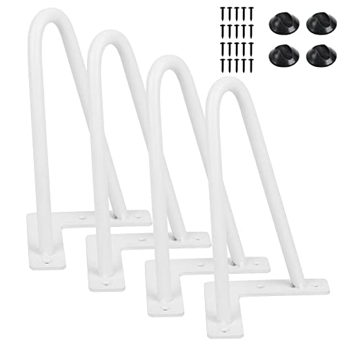 XUANYU Haarnadel Tischbeine aus Metall 4-er Set Höhe 20 cm (7,87'') Möbelfüße Weiß B Haarnadelbeine für Schrank Nachttisch Sofa von XUANYU
