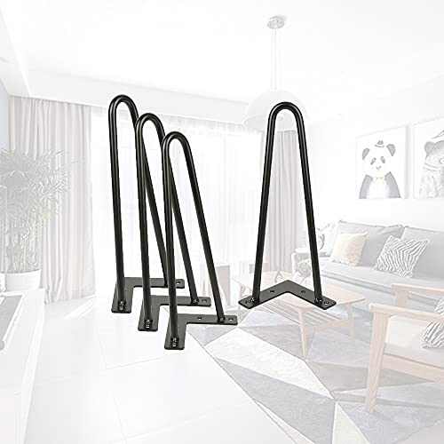 XUANYU Haarnadel Tischbeine aus Metall 4-er Set Höhe 30 cm (11,81'') Möbelfüße Tischfüße Schwarz Haarnadelbeine für Esstisch Couchtisch Nachttisch von XUANYU