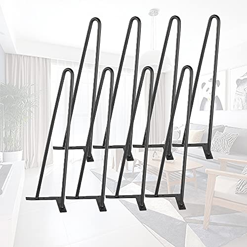 XUANYU Haarnadel Tischbeine aus Metall 8-er Set Höhe 50 cm (19,69'') Möbelfüße Tischfüße Schwarz Haarnadelbeine für Esstisch Couchtisch Nachttisch von XUANYU