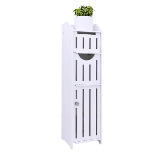 XUANYU Kleiner Badezimmerschrank, 4 Ebenen, kleine Säule, Badezimmerschrank, Toilettenpapierhalter, Toilettenpapierhalter, weiß, 20 x 18 x 78 cm XUANYU Kleiner Badezimmerschrank, 4 Ebenen, kleine Säule, Badezimmerschrank, Toilettenpapierhalter, Toilettenpapierhalter, weiß, 20 x 18 x 78 cm von XUANYU