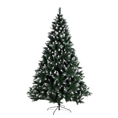 XUANYU Künstlicher Weihnachtsbaum, 120 cm, 220 Spitzen, künstlicher Weihnachtsbaum mit stabilem Eisenständer, realistischer Weihnachtsbaum für Wohnzimmer, Haus, Party, Dekor (grün-weiß) von XUANYU