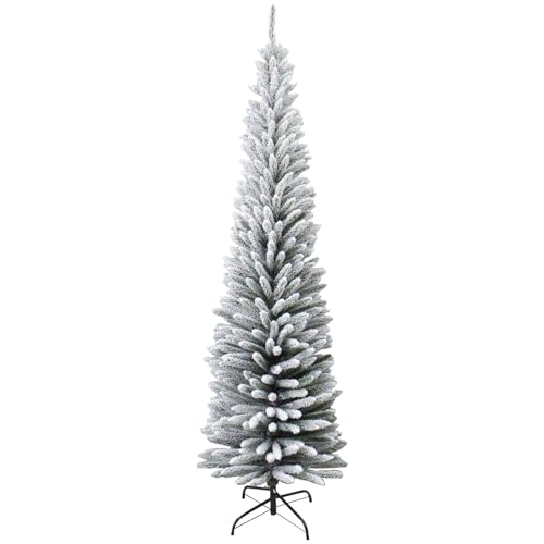 XUANYU Künstlicher Weihnachtsbaum, schmal, Höhe 150 cm, Zweige aus PVC und stabilem Metallständer, schlank, platzsparend, für Haus, Geschäft, Büro von XUANYU