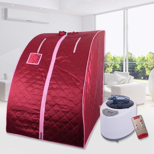 XUANYU Mobile Mini Dampfsauna Heimsauna Wärmekabine Sitzsauna Saunakabine Familiensauna Tragbares Sauna-Spa 6 Farbvarianten, ca. 76 * 88 * 99 cm (Rot) von XUANYU