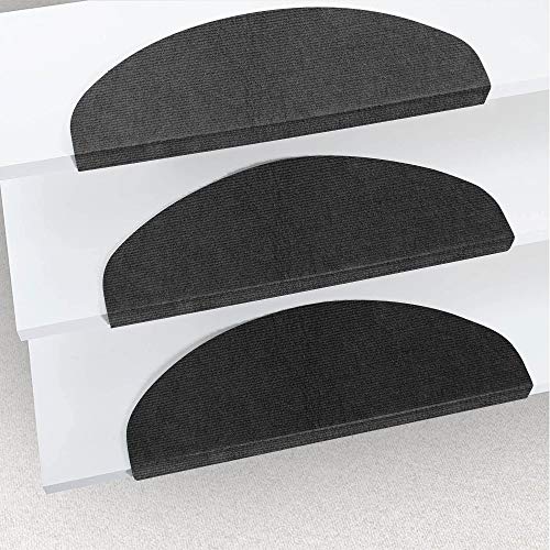 XUANYU Set mit 15 Stufen, selbstklebend, Treppenmatte, rutschfest, Sicherheitsmatte, Treppe für Kinder, Senioren und Haustiere, 65 × 21 cm, Schwarz Netz von XUANYU