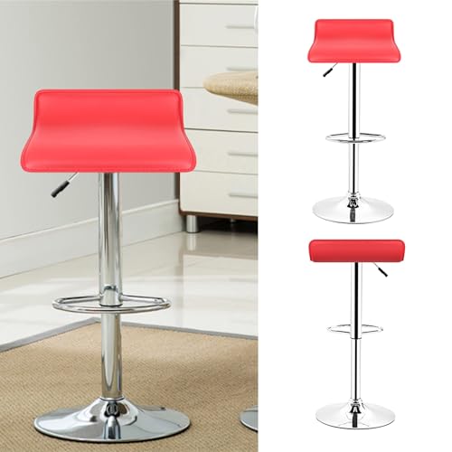 XUANYU Set mit 8 Barhockern aus PU-Leder, höhenverstellbar 63 – 83 cm, Küchenhocker mit Fußstütze, modernes Design, Drehung 360 ° (rot) von XUANYU