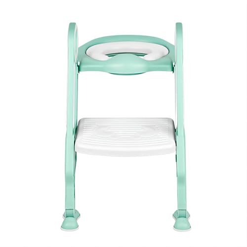 XUANYU Toilettensitz, 2-7 Jahre, Baby-Toilettensitz, Toilettensitzerhöhung für Kinder, Toilettensitz mit Kissen und Griff (Hellgrün) von XUANYU