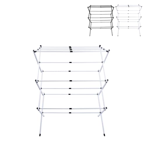 XUANYU Wäscheständer mit 11 Stangen, ausziehbar, 41 – 75 cm, Wäscheständer für Kleidung auf Füßen, freistehend, für den Innenbereich (weiß) von XUANYU