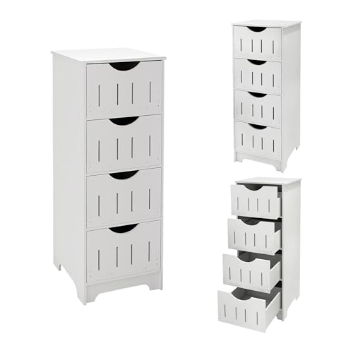 XUANYU Weiß, 5 Ebenen, kleines Möbelstück, Toilettenpapierhalter, kleine Säule, Badezimmerschrank, Aufbewahrungsmöbel für Toilette/Badezimmer/Wohnzimmer (30 x 30 x 82 cm) von XUANYU