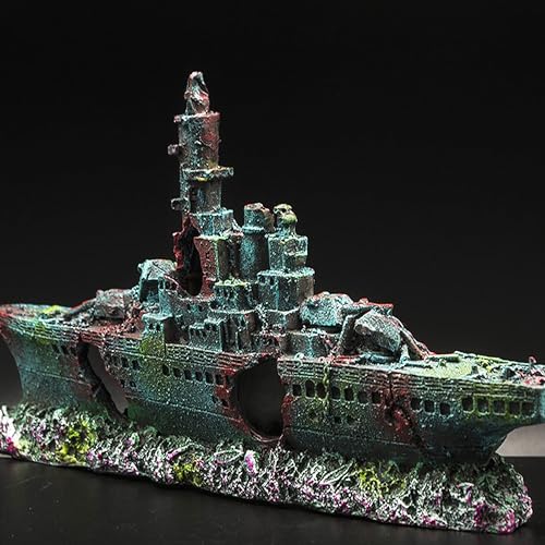 XUBX Aquarium Ornamente, Aquarium Rock Cave Dekoration, Kriegsschiff Berghöhle Zubehör Aqua Deko Für Kleine Garnele Fisch Schildkröte, das dekorative Polyresin Landschaft Für fish Tank (23 X 11X 5cm)… XUBX Aquarium Ornamente, Aquarium Rock Cave Dekoration, Kriegsschiff Berghöhle Zubehör Aqua Deko Für Kleine Garnele Fisch Schildkröte, das dekorative Polyresin Landschaft Für fish Tank (23 X 11X 5cm)… von XUBX