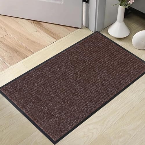 Fußmatte Innen 115 x 135 cm Schmutzfangmatte rutschfest, Waschbar & Wetterfest Fußmatte für Eingangsbereich für Eingangsbereich Oder Balkon, Braun von XUCHOU