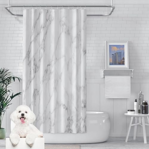 Polyester Duschvorhang 160 x 195 cm Wasserdicht, Anti-Schimmel-Effekt Wasserdicht Badezimmer Vorhänge Viele Schöne Duschvorhänge Zur Auswahl für Badewanne Und Dusche, Weiß Polyester Duschvorhang 160 x 195 cm Wasserdicht, Anti-Schimmel-Effekt Wasserdicht Badezimmer Vorhänge Viele Schöne Duschvorhänge Zur Auswahl für Badewanne Und Dusche, Weiß von XUCHOU