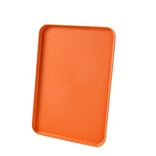 1 PC Einfarbig Rechteckige Kunststoff Tablett Teller Rotwein Getränke Kaffee Haushaltswaren Küche Bar Zubehör(Orange,S) von XUCZHAI