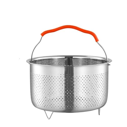 2-4L Edelstahl-Dampfgarer Zubehör Küche Reiskocher Dampfgitter Abflusskorb mit Silikongriff(4L) von XUCZHAI