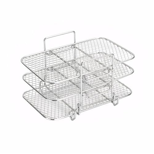 Air Fryer Rack Ofen Grill Dampfgarer Edelstahl 3 Schichten Mesh Korb Stapelbar Multifunktionale Küche Gadgets Air Fryer Rack Ofen Grill Dampfgarer Edelstahl 3 Schichten Mesh Korb Stapelbar Multifunktionale Küche Gadgets von XUCZHAI