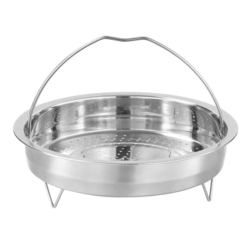 Dampfgarerkorb aus Edelstahl, Schnellkochtopf mit Griff, Dampfgitter, Abtropffläche, Kochutensilien(22cm) von XUCZHAI