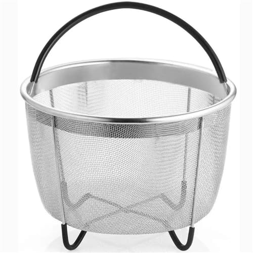 Dampfkorb aus Edelstahl 304 for Instapot-Zubehör for Schnellkochtöpfe mit silikonbeschichtetem Griff(A-Black) von XUCZHAI