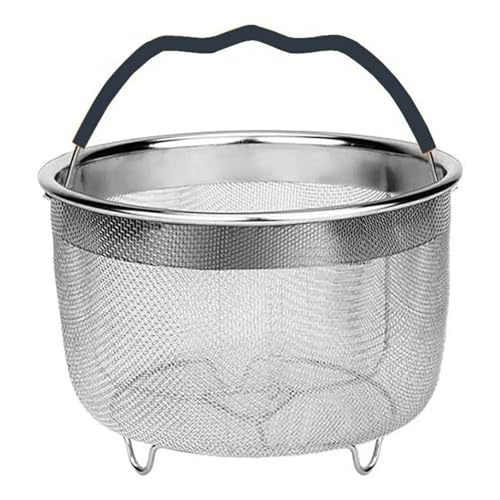 Dampfkorb aus Edelstahl 304 for Instapot-Zubehör for Schnellkochtöpfe mit silikonbeschichtetem Griff(B-Black) von XUCZHAI