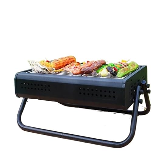 Holzkohlegrill for den Haushalt im Freien, faltbarer tragbarer Ständer(Black) von XUCZHAI