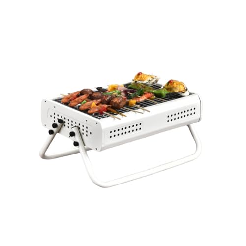 Holzkohlegrill for den Haushalt im Freien, faltbarer tragbarer Ständer(White) von XUCZHAI