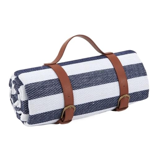 XUCZHAI 200x200cm Outdoor Picknick Decken Matten Camping Faltbare Pad Decken Mit Leder Griff Wasserdicht Strand Camping Zubehör(Blue 2,150x200cm) von XUCZHAI