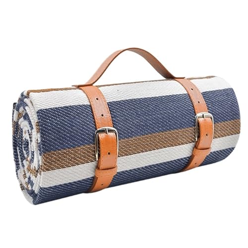 XUCZHAI 200x200cm Outdoor Picknick Decken Matten Camping Faltbare Pad Decken Mit Leder Griff Wasserdicht Strand Camping Zubehör(Deep Blue,150x200cm) von XUCZHAI