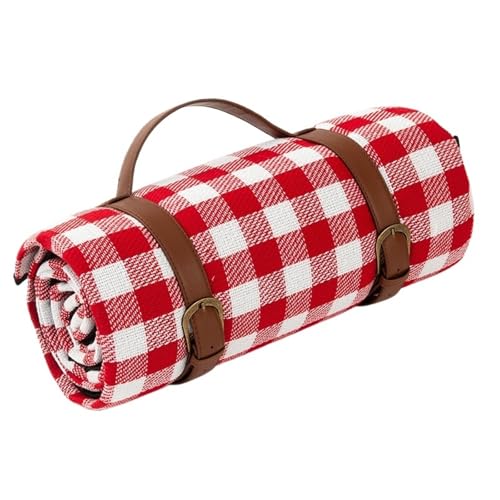 XUCZHAI 200x200cm Outdoor Picknick Decken Matten Camping Faltbare Pad Decken Mit Leder Griff Wasserdicht Strand Camping Zubehör(White,150x200cm) von XUCZHAI
