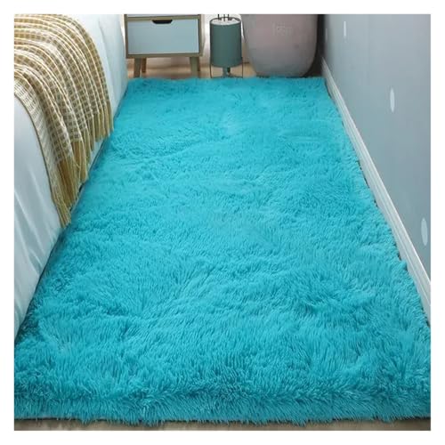 XUCZHAI Nacht Plüsch Teppich Boden Wohnzimmer Kaffee Tisch Schlafzimmer Haushalt Matte Teppich Wohnkultur Schönes Zimmer Mädchen Kinder Haustier(Blue,40x120cm) von XUCZHAI