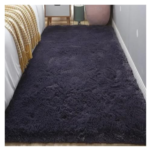XUCZHAI Nacht Plüsch Teppich Boden Wohnzimmer Kaffee Tisch Schlafzimmer Haushalt Matte Teppich Wohnkultur Schönes Zimmer Mädchen Kinder Haustier(Grayish Purple,80x160cm) von XUCZHAI