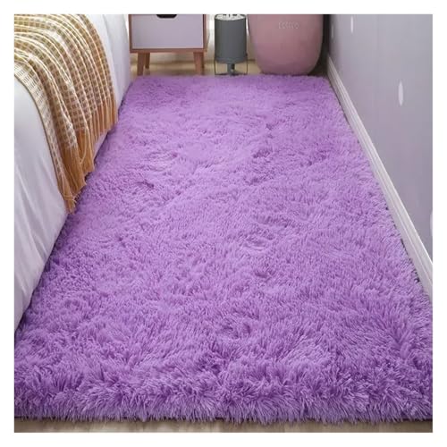 XUCZHAI Nacht Plüsch Teppich Boden Wohnzimmer Kaffee Tisch Schlafzimmer Haushalt Matte Teppich Wohnkultur Schönes Zimmer Mädchen Kinder Haustier(Purple,40x60cm) von XUCZHAI