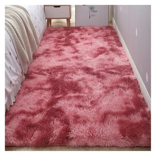 XUCZHAI Nacht Plüsch Teppich Boden Wohnzimmer Kaffee Tisch Schlafzimmer Haushalt Matte Teppich Wohnkultur Schönes Zimmer Mädchen Kinder Haustier(Rose,60x160cm) von XUCZHAI
