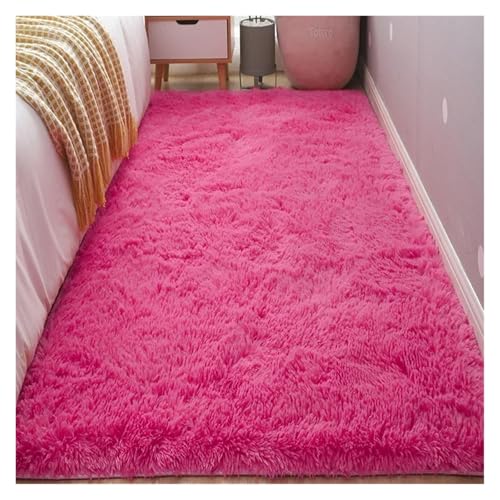 XUCZHAI Nacht Plüsch Teppich Boden Wohnzimmer Kaffee Tisch Schlafzimmer Haushalt Matte Teppich Wohnkultur Schönes Zimmer Mädchen Kinder Haustier(Rose Red,60x200cm) von XUCZHAI