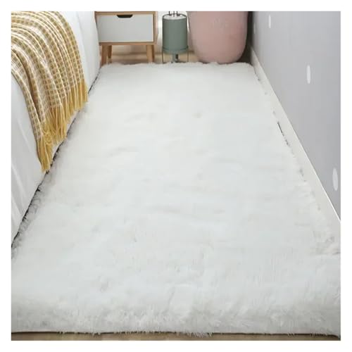 XUCZHAI Nacht Plüsch Teppich Boden Wohnzimmer Kaffee Tisch Schlafzimmer Haushalt Matte Teppich Wohnkultur Schönes Zimmer Mädchen Kinder Haustier(White,40x60cm) von XUCZHAI