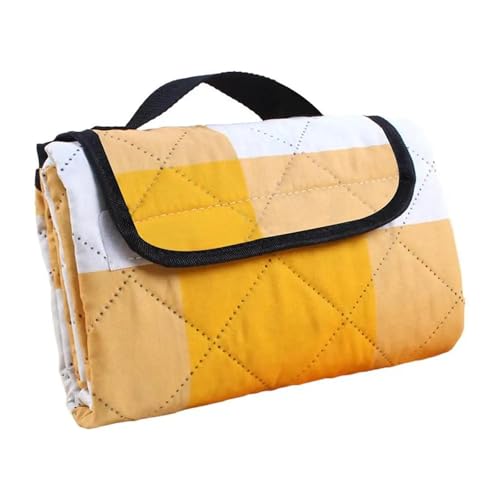 XUCZHAI Picknickmatte Im Freien, Wasserdicht Und Feuchtigkeitsbeständig, Tragbar, Faltbar, Feld-Campingmatte, Tischdecke, Touristenmatte, Stranddecke(Yellow 200x200CM) von XUCZHAI