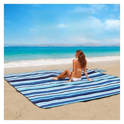 XUCZHAI Stranddecke Picknickdecken Wasserdicht Sanddicht Mit Heringen Extra Groß Maschinenwaschbar, Faltbar Zubehör(Green) von XUCZHAI