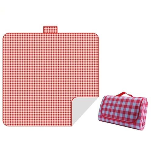 XUCZHAI Tragbare Campingmatte, große Decke, wasserdicht, feuchtigkeitsbeständig, Dicke Tragetasche, Picknickmatte, Wanderstrand, Reisen, Outdoor-Aktivitäten(Red) von XUCZHAI