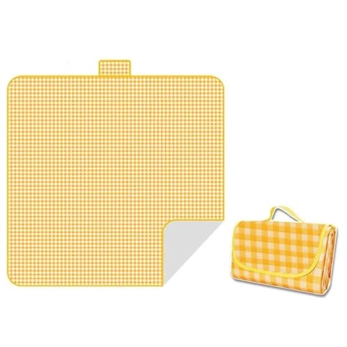 XUCZHAI Tragbare Campingmatte, große Decke, wasserdicht, feuchtigkeitsbeständig, Dicke Tragetasche, Picknickmatte, Wanderstrand, Reisen, Outdoor-Aktivitäten(Yellow) von XUCZHAI